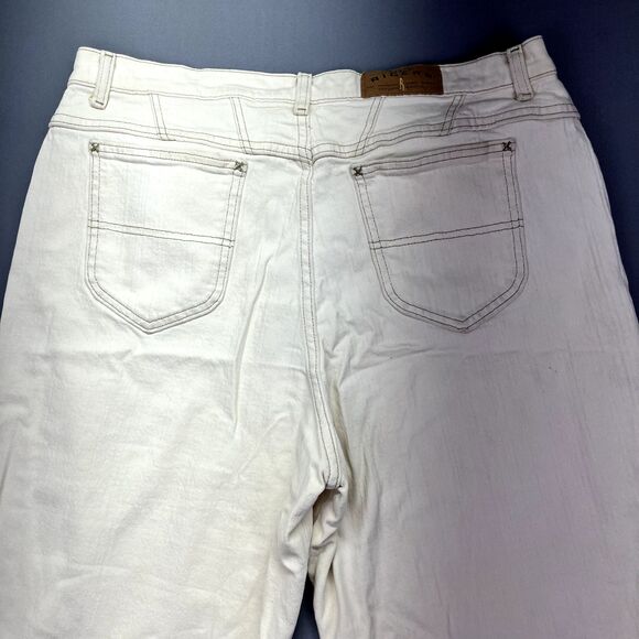 Lee Riders Womens Mom Jeans Size 16M Blue White Relaxed Stretch Cabincore - Picture 13 of 16